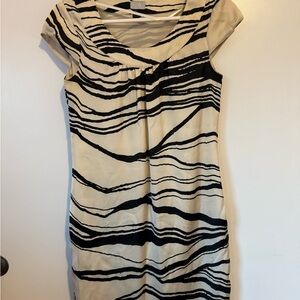 H&M Black and Cream Striped Mini Dress